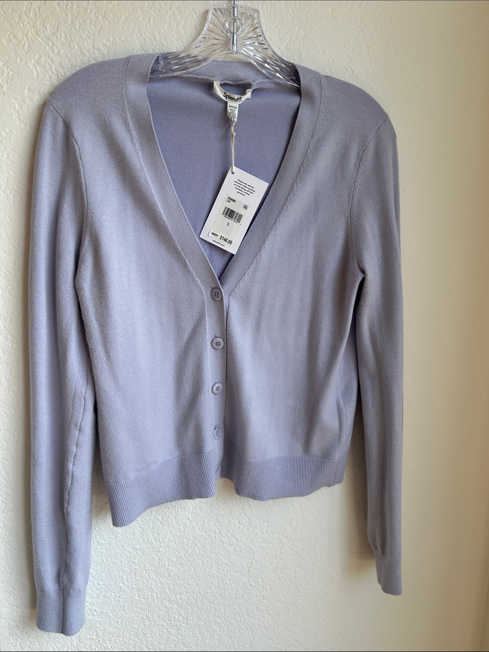 Splendid New Christa V-Neck Cardigan Lavender